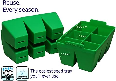 מגש התחלה של זרעי הזרע Sili-Seedlings | סיליקון | מגש מתנע זרעים לשימוש חוזר | Safe Safe | BPA